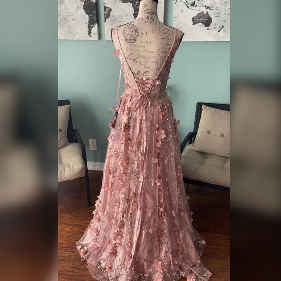 SOLD OUT Blush sparkly a line prom dress, ball gown or non traditional - Picture 4 of 5